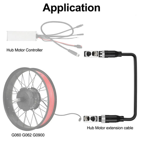 10 Pin Ebike Motor Extension Cable Waterproof Hub Motor Wire For Front And Rear Drive With Male To Female And Bare Wire Options 24 Inch IP67 Rating Heavy Duty For Fat Tire Ebikes