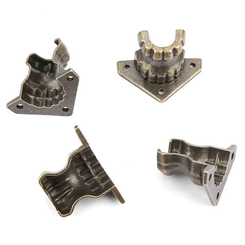 Antique Beast Feet Leg Corner Protectors For Wooden Jewelry Boxes And Small Furniture Bronze Zinc Alloy 4 Piece Set With Screws Dope Vintage Vibe