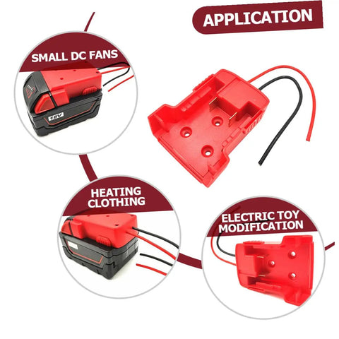 18V Battery Adapter Conversion Kit With Secure Connector Wires For Easy Plug And Play Power From Lithium Ion Cells Applications