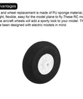 8 Pack RC Airplane Wheels 32mm 1.26 Inch OD Foam Sponge Tires Replacement For DIY Model Planes And Helicopters visible individually