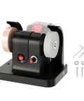 Fafeicy Cordless Mini Bench Grinder And Polisher With 100W Copper Motor, compact design with grinding wheels for DIY tasks.