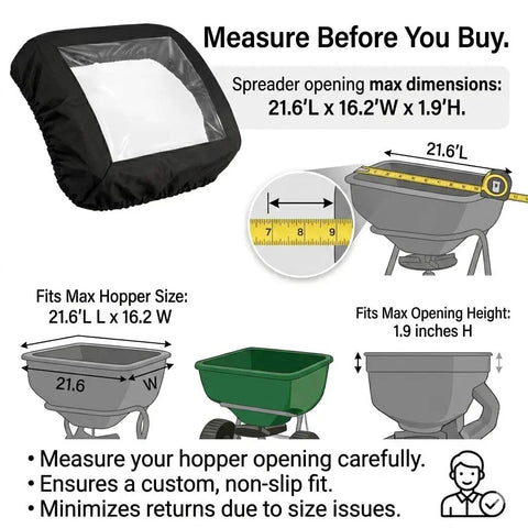Rugged Heavy Duty Outdoor Fertilizer Spreader Cover With Clear Viewing Window Waterproof 420D Polyester All Weather Hopper Shield
