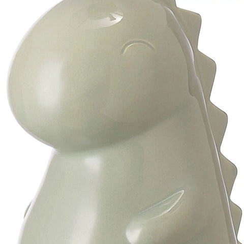 Close-up of green ceramic dinosaur base for Tommy Dinosaur 16 Inch Ceramic Table Lamp In Green With White Cotton Shade