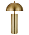 27 Inch Tall Brass Table Lamp With Metal Dome Shade For Nightstand Or Desk, Durable Metal Construction, Focused Downlight