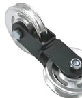 Double Pulley Wheel For Home Gym Attachment Cross Pulley 88mm Metal Roller With Silent Bearings Easy Fit DIY Cable Machine Upgrade Durable Groove Wheel For Strength Training And Cable System, dual metal rollers