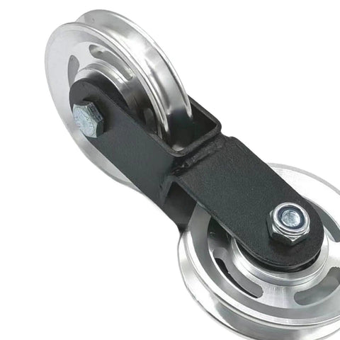 Double Pulley Wheel For Home Gym Attachment Cross Pulley 88mm Metal Roller With Silent Bearings Easy Fit DIY Cable Machine Upgrade Durable Groove Wheel For Strength Training And Cable System, dual metal rollers