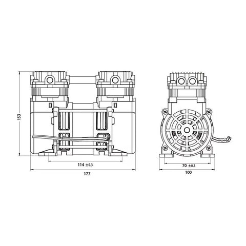 Heavy Duty Oil Free Vacuum Pump 230w, Quiet Lab Grade Negative Pressure System With 65l Min Air Flow And 88Kpa Suction For Industrial Filtration Projects
