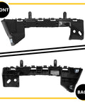 BXZ front bumper cover support retainer bracket pair for 2016–2019 Chevrolet Cruze, black plastic, front and back views