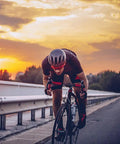 Cyclist using Lightweight 7075 Aluminum Road Bike Handlebars Thirty One Point Eight Millimeter Clamp 420 Millimeter Drop Bars