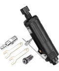 No Nonsense Air Die Grinder Crushing It At 22000 Rpm with straight body, 1/4 and 1/8 inch chucks and accessories.