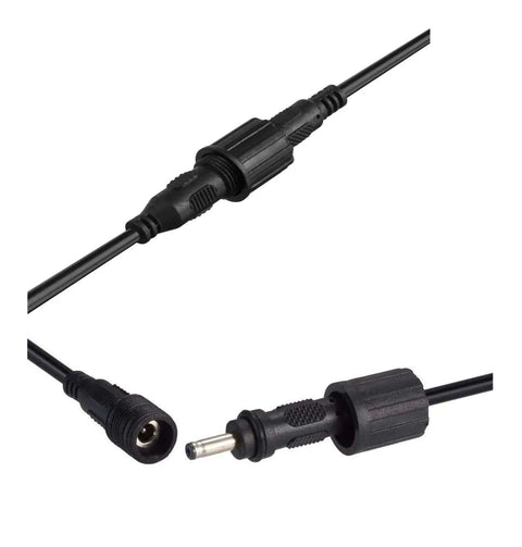 Close-up of connectors on 10 Feet Solar Extension Cable For Water Pumps And Air Pumps Two Pack Durable Power Wire Extender