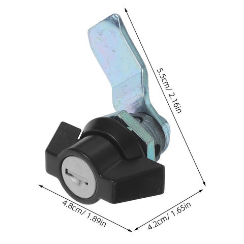 Secure RV And Cabinet Lock Kit With Keys, Black Zinc Alloy Turn Lock, 90 Degree Rotation