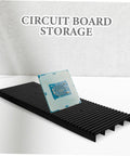 Two Piece Static Bar Rack for Circuit Boards ESD Safe Mount Tray with Strip Design Plastic Storage Stand for Easy PCB Handling