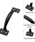 20 Pack 6-1/2 Inch Gate Pull Door Handles Metal Gate Pulls For Kitchen Cabinets Wardrobes Closets And Drawers With Screws Black Finish Heavy Duty Durable Hardware For Easy Install Quick Install