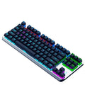 Kick Ass Mechanical Gaming Keyboard 87 Keys Tenkeyless Build Hella Smooth Typing Rainbow Led Backlight Anti Ghosting Full N Key Rollover Wired Aluminum Frame For Pc Laptop Gamer Setup Black from a top angle