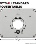 Rout-R-Lift 3 5XT Router Lift System Built Tough Heavy Duty Aluminum With Phenolic Top Plate Delivers Smooth Precision Height Adjustment Easy Installation With Twist Lock Inserts And Above The Table Bit Changes