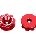 Anodized Aluminum Quick Release Bumper Fastener Kit Gear Style Red Pack Of 4 For Front Left And Right Bumpers, Aircraft Grade Aluminum