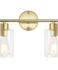 Dope Gold Vanity Light Fixture With Glass Shade Brushed Brass Wall Sconces with E26 Base for Modern Bathroom