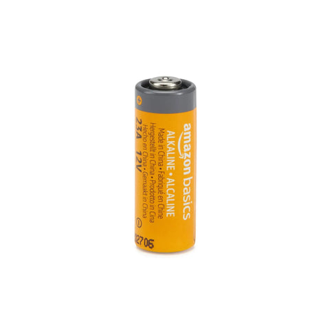 Single 23A Alkaline Battery showing voltage and brand, part of the Six Pack Of 23A Alkaline Batteries With 12 Volt Power That Will Run Your Key Fobs And Garage Door Openers Smooth While Delivering Serious Oomph For All Your Remote Controls And Toys Without Falling Flat.