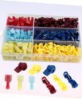 Solid 200 Pc Heat Shrink Wire Crimp Connectors Weather Pack Terminals With Insulated Speaker Box And Auto Wire Tap Kit For Heavy Duty Electrical Work That Is Totally Reliable. Color-coded heat shrink crimp connectors in a plastic organizer