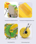 Components of Metal Precision Garden Seeder With Thickened Iron Mouth Bionic Duckbill, Double Row Walk Behind Planter