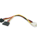 LP4 To Dual SATA Power Y Cable Adapter For PC Builds Molex To SATA Power Splitter 12 Inch Power Cable With Two SATA Power Connectors And One LP4 Connector
