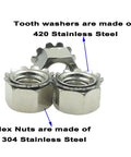 Stainless Steel Keeps Nuts With Integral Washers, 163 Piece Screw Bolt Box Covering 4-40 Through 3/8-16 Sizes with hex nuts and tooth washers