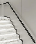 Knockout Modern Black Handrail Kit With Hella Non Slip Grip, Heavy Duty wall mounted stair grab bar on modern stairs.
