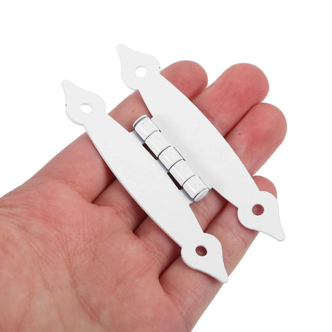 Premium White Metal H Shape Cabinet Door Hinges For Interior Cabinets And Furniture Doors With 89x37x1.2mm Flush Mount Corner Hinge