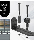 Full Extension Drawer Slides 6 Pieces Set with Heavy Duty Carbon Steel Bottom Roller Kit components exploded view