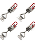 Beefy Four Pack 304 Stainless Steel Quick Clamp Locking Clips Latches Adjustable Buckles For Cabinets Storage Boxes