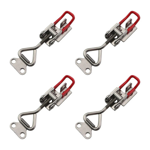 Beefy Four Pack 304 Stainless Steel Quick Clamp Locking Clips Latches Adjustable Buckles For Cabinets Storage Boxes