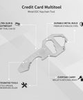 Metal Card Multitool With Bottle Opener, Flathead Screwdriver, And Hex Adjuster For Wallet Or Keychain Everyday Carry, ultra-slim tool
