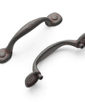 Solid Core Cabinet Pulls Set of 10 in Rustic Iron, Heavy Duty Kitchen and Furniture Hardware, 3 Inch Center to Center, top view