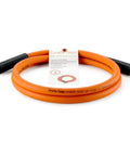 Hybrid Air Hose Three Eighths Inch By Six Ft Lightweight With One Quarter Inch MNPT Fittings, Three Hundred PSI Heavy Duty All Weather Air Compressor Hose, coiled view