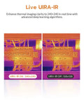 TT17D Wi-Fi Thermal Camera With 240x240 UIRA-IR And Visible Sensor AI Scene Inspection For Moisture Insulation Gaps And Floor Heating Faults Built-In Presets Ideal For Home Or Building Diagnostics, thermal panel close-up