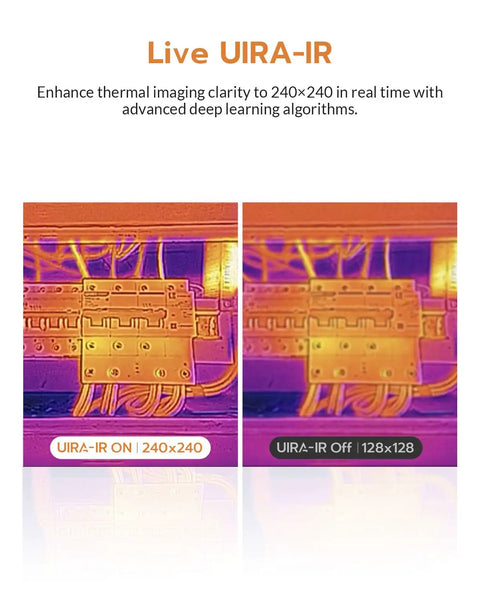 TT17D Wi-Fi Thermal Camera With 240x240 UIRA-IR And Visible Sensor AI Scene Inspection For Moisture Insulation Gaps And Floor Heating Faults Built-In Presets Ideal For Home Or Building Diagnostics, thermal panel close-up