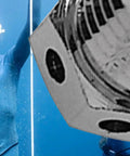 Close-up of High Pressure Scuba Burst Disc Assembly For Tanks Regulator Valves Stainless Steel Burst Disc Kit in use underwater