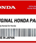 Original Honda part label showing barcode and 'Made in Japan' from Honda Air Filter 17210 Z4M 821 Replacement for GX120 GX140 GX160 GX200 engines