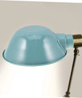 Heavy-Duty Round Machine Tool Lampshade With Protective Cover For Industrial Workbench Lighting blue metal shade close-up view