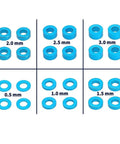 Badass Premium Steel Screw Spacer Kit For Tamiya TT01 TT02 XV01 XV02 10th Scale RC Car Parts, blue 0.5-3.0mm spacers