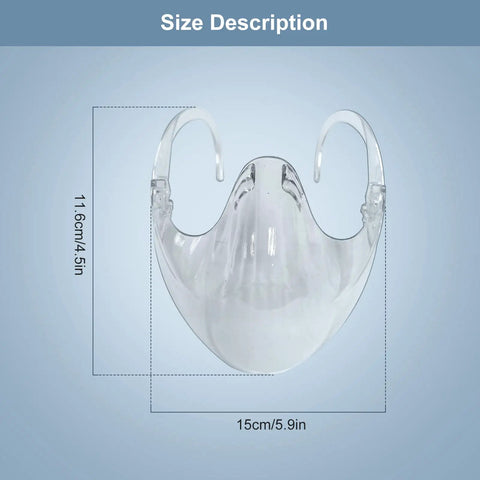 Transparent Face Shield For Men And Women, Lightweight Anti Fog Protective Shield, size 15cm x 11.6cm visible