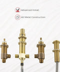 High Flow Roman Tub Rough In Valve No Frills For Four Hole Installations, Half Inch Sweat Inlets And Outlets, Half Inch Male Pipe Thread