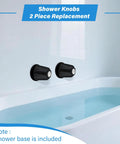 Matte Black Shower Knob Set For Verve Tub And Shower Handles 2 Piece Replacement Must Have 12 Tooth 9.5mm Valve Stem displayed