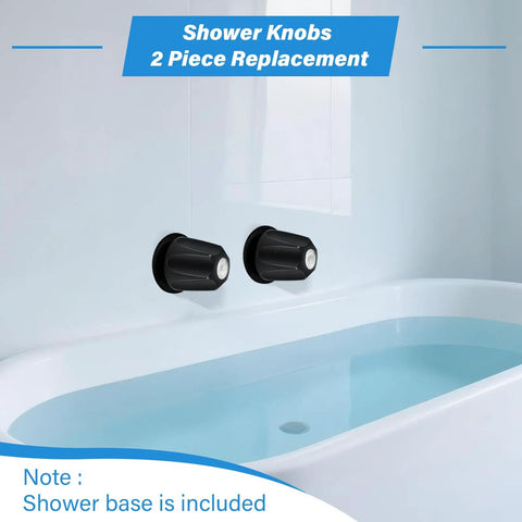 Matte Black Shower Knob Set For Verve Tub And Shower Handles 2 Piece Replacement Must Have 12 Tooth 9.5mm Valve Stem displayed