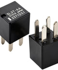 Ford Oil Pump Starting Relay 12V DC 20A, 4 Pins, Replacement Pack of 2 for 5L3T-AA, Compatible With Ford Vehicles, High Quality Automotive Relay for Reliable Engine Start and Long Lasting Performance, black relay with metal blade terminals