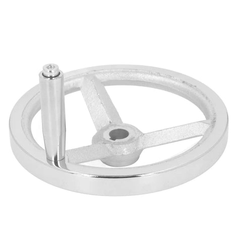 18mm Bore Lathe Hand Wheel With Chrome Finish, Cast Iron Round Handwheel for Milling and Grinding Setup, Side View