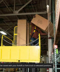 Rock Solid 54 Inch Wide Mobile Work Platform Safety Cage For Forklifts And Fork Trucks Job Ready Rig for elevated stock pickup.