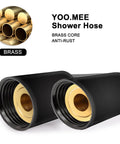 High Pressure Handheld Shower Head Set With Powerful Spray For Low Water Pressure, brass core, shower hose close-up