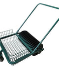 All-In-One Golf Ball Picker And Collector With 13-Channel System Holds Up To 600 Balls Lightweight And Easy To Use So You Do Not Bend Over Perfect For Cart Or Range On The Course, showing metallic frame and nylon wheels.